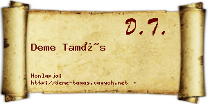 Deme Tamás névjegykártya