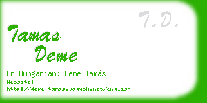 tamas deme business card
