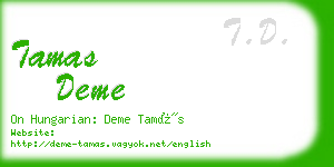 tamas deme business card